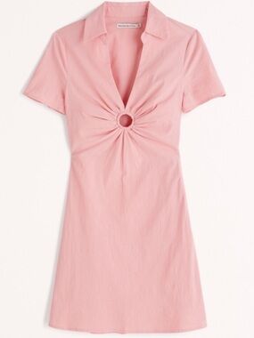 Abercrombie & Fitch Bubblegum Pink O-Ring Shirt Dress size medium NWT 💚